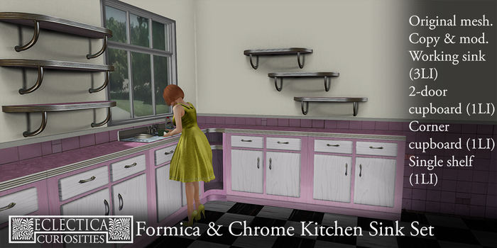 Eclectica Curiosities- Mid Century Kitchen Sink Set in pink