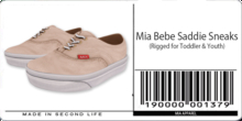 Mia Bebe TODDLER & YOUTH Saddie Sneaks - Cream [Wear]