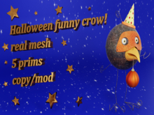 halloween funny crow real mesh 