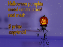 halloween pumpkin metal construction real mesh 