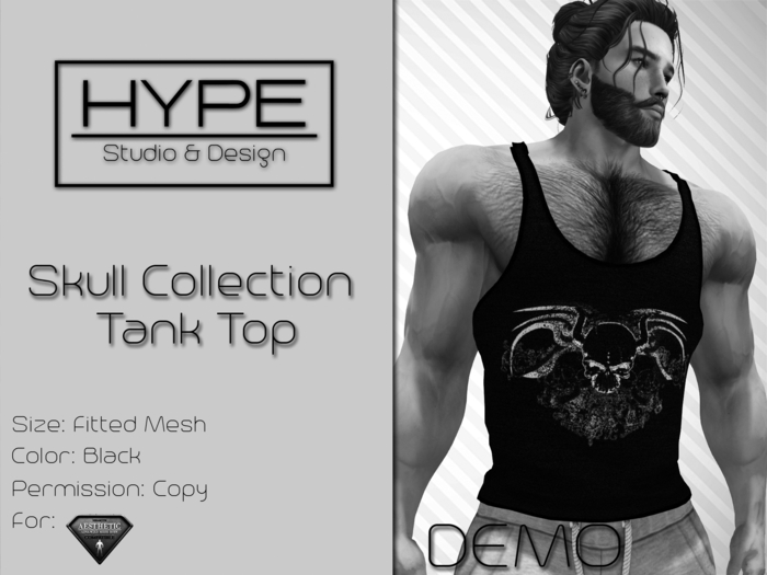 [ HYPE ] Skull Collection - Tank Top Black DEMO