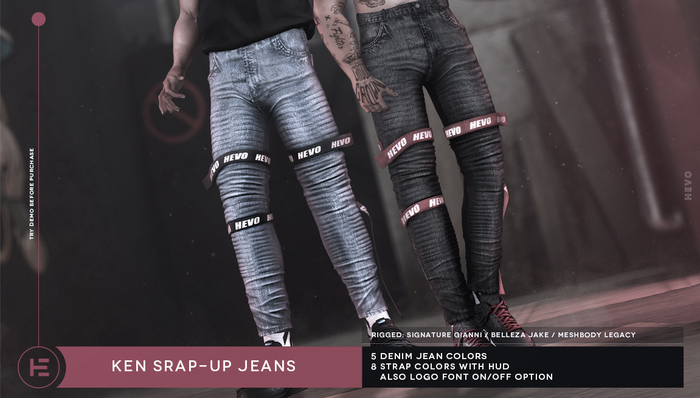 DEMO-HEVO - Ken Strap Jeans - Black B.