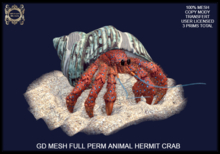 GD MESH FULL PERM ANIMAL HERMIT CRAB