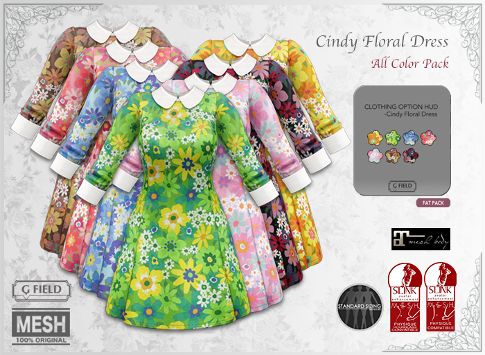*GF* Cindy Floral Dress -7 color pack- BOX