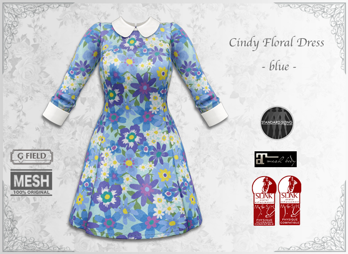 *GF* Cindy Floral Dress -blue- BOX