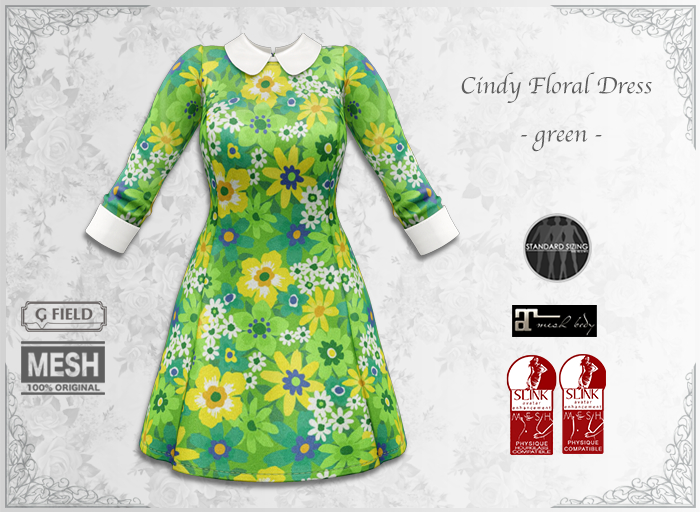 *GF* Cindy Floral Dress -green-