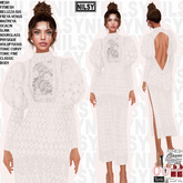 NILSY PUFF SLEEVE SIDE SLIT DRESS,ALL BODIES