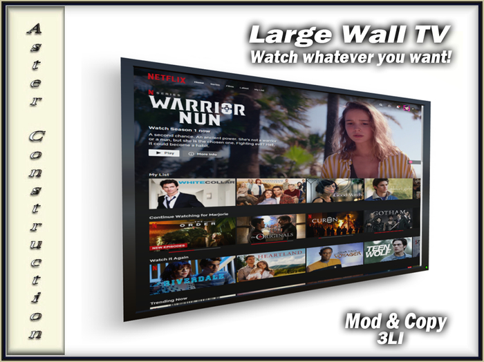 Web Enabled Large Wall TV - Black