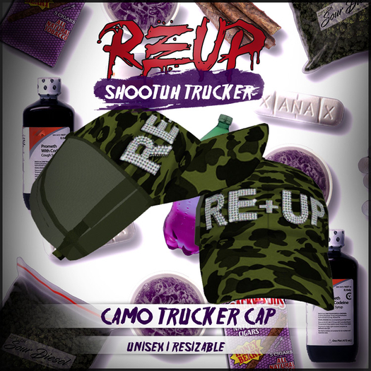 RE+UP Shootuh Trucker - Camo Green
