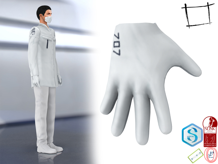 Full Perm Men's White Gloves Slink Male, Signature Gianni, Onupup, Ocacin Gamit