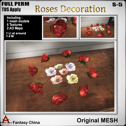 FC- FP Mesh Roses Decoration s-5 B