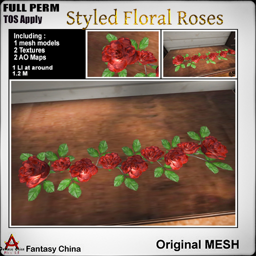 Full Perm Styled Floral Roses 