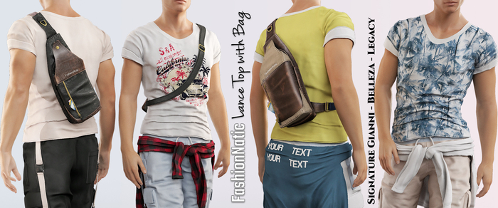 FashionNatic - Lance Top Fatpack Colors With Bag - Signature Gianni, Belleza Jake, Legacy