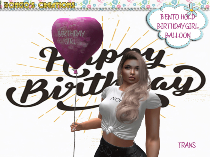 BMC816 - BIRTHDAY GIRL BALLOON  - JUST ADD.