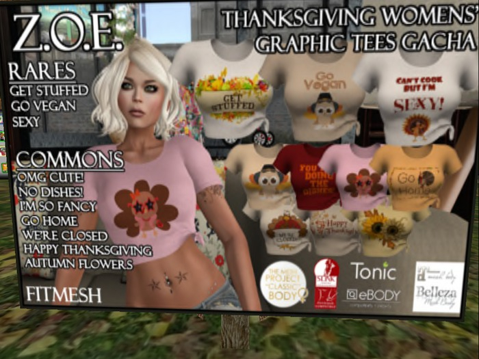 Z.O.E. Thanksgiving Tee - Sexy RARE (completo)