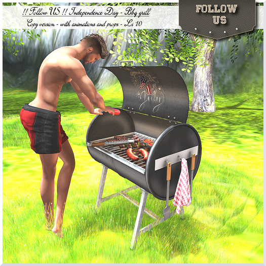 !! Follow US !! Independence Day BBQ grill COPY version BOX