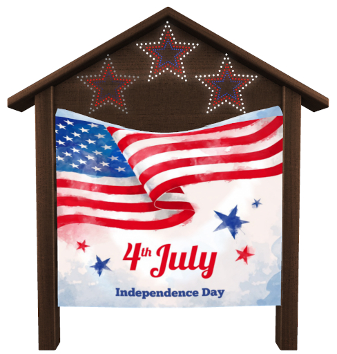 Tams - Yard Decor - 4th July Banner Sign Post