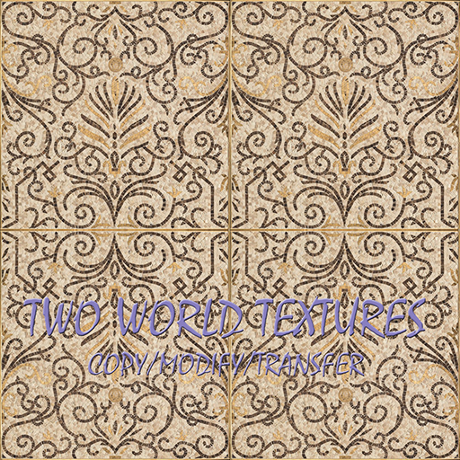 Mosaic Tile Roman Gold Plume Seamless Texture