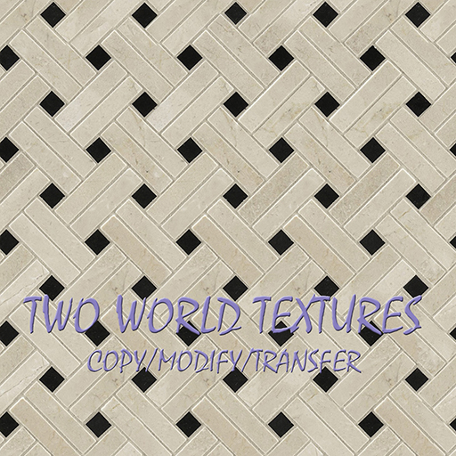 Mosaic Tile Beige Black Inset Seamless Texture