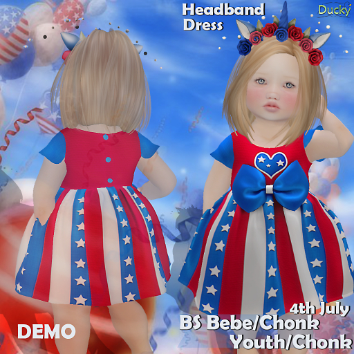 Ducky- 4th July Dress- DEMO - Bebe - Chonk - Youth - Chonk