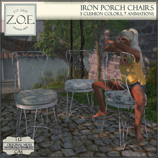 Z.O.E. Iron Porch Chairs (Add)