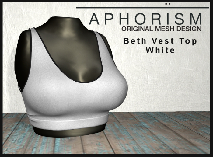 !APHORISM! - Beth Vest Top - White