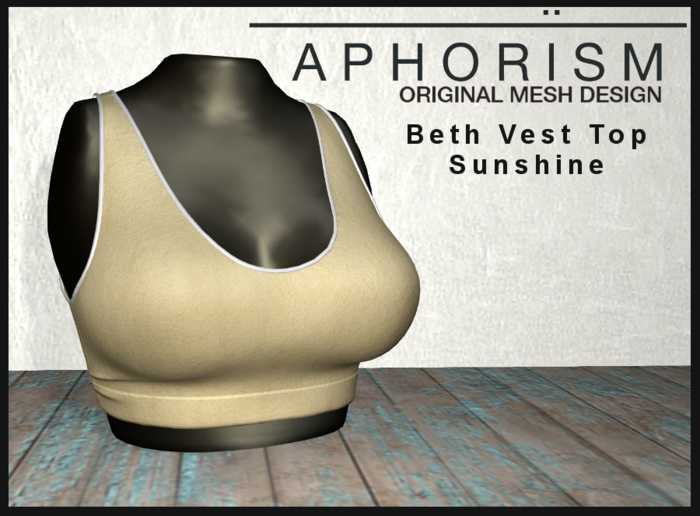 !APHORISM! - Beth Vest Top - Sunshine