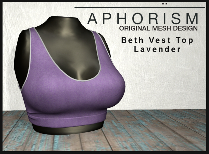 !APHORISM! - Beth Vest Top - Lavander
