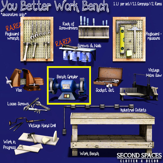 Second Spaces - You Better Work Bench - bench grinder