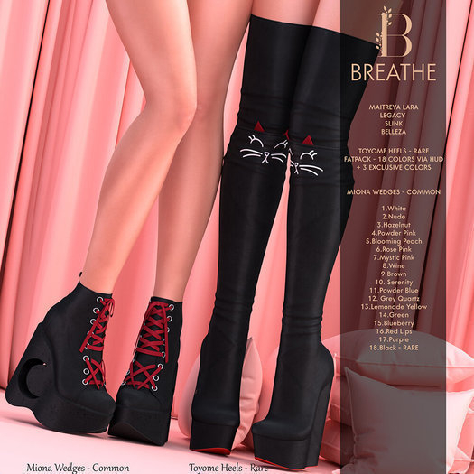 [BREATHE]-Miona Wedges-Powder Pink-M.Lara