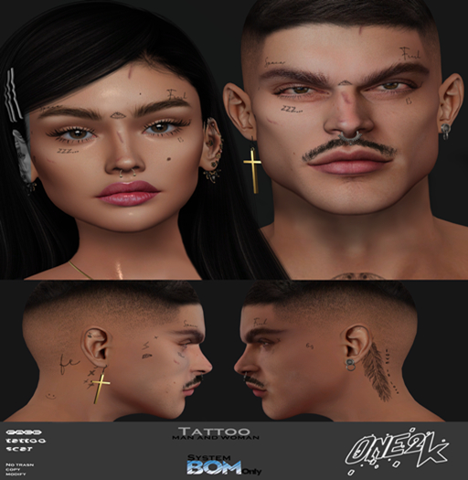 ONE 2K  - Tattoo face - UNISESEX - BOM system