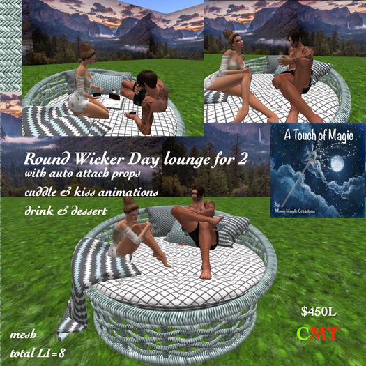 Round wicker day lounge for 2 -Box