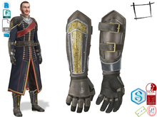 Dae Obj FBX Royal Aristocratic Medieval Arm Shield Gloves Slink Male, Belleza Jake, Signature Gianni