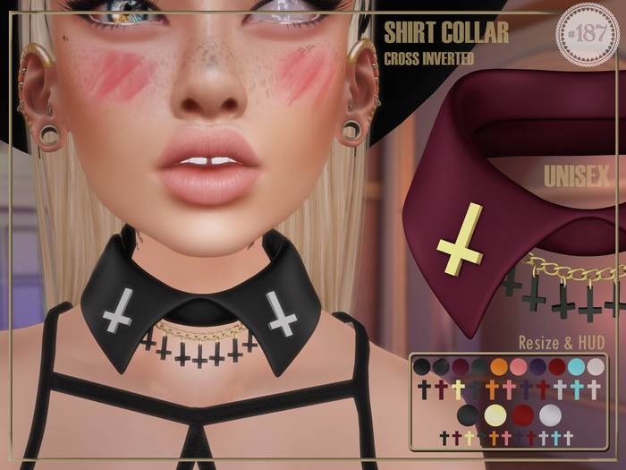 #187# Shirt Collar Cross Inverted