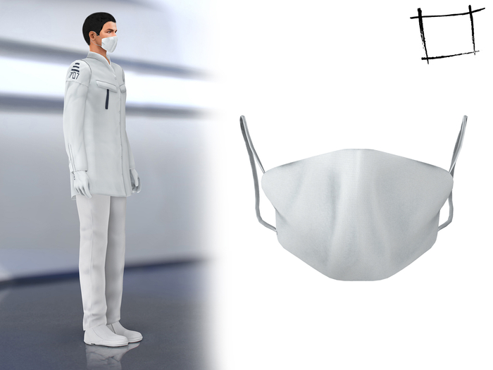 WC1701 Mens White Mouth Mask