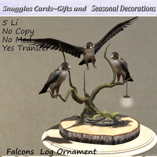 Falcons  Log Ornament By Snuggles 