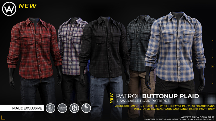 WAZ - Patrol Buttonup Plaid (Royal Check)