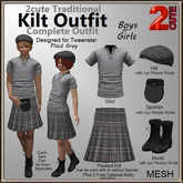Kilt Outfit [2cute] Plaid Gray