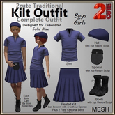 Kilt Outfit [2cute] Solid Blue