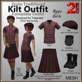 Kilt Outfit [2cute] Solid Burgundy