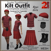 Kilt Outfit [2cute] Solid Red