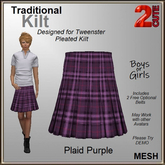 Traditional Kilt [2cute] - Plaid (Purple)