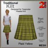 Traditional Kilt [2cute] - Plaid (Yellow)