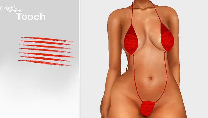 Tooch - Crinkle Swimsuit - Red