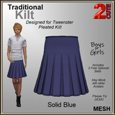 Traditional Kilt [2cute] - Solid Blue