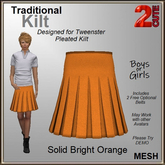 Traditional Kilt [2cute] - Solid Bright Orange