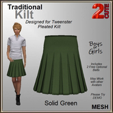Traditional Kilt [2cute] - Solid Green