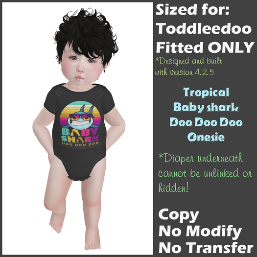 [Back to Basics] Tropical Baby Shark Onesie (Boxed - Rez)