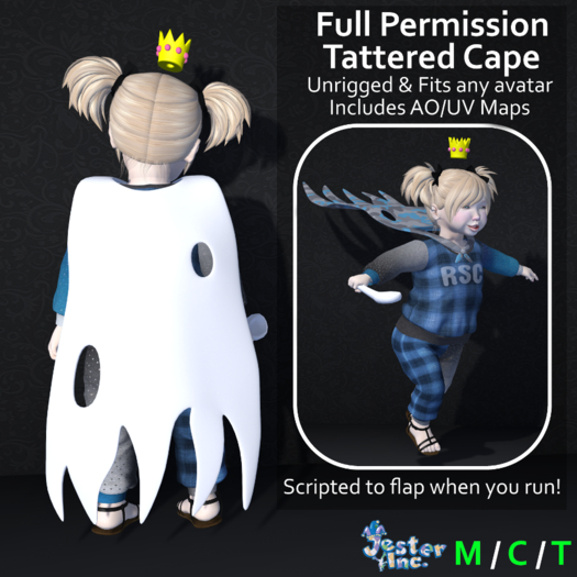 [Jester Inc.] Full Perm Tattered Cape! - Add to Unpack