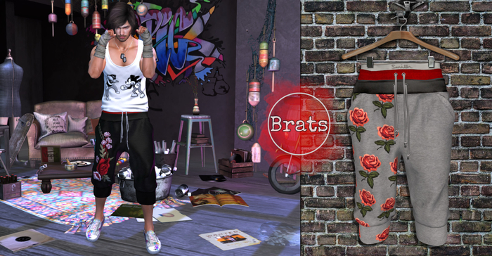 BRATS - Capri Shorts - Last Fight - Roses Are Red